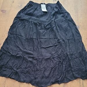 NWT Black A-Line Tiered Maxi Skirt